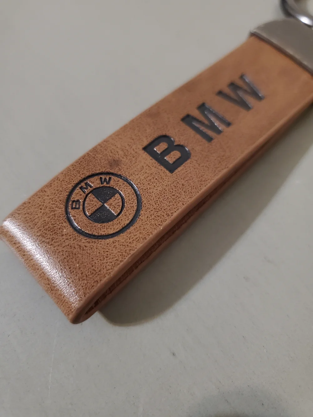 BMW Leather Keychain Accessory